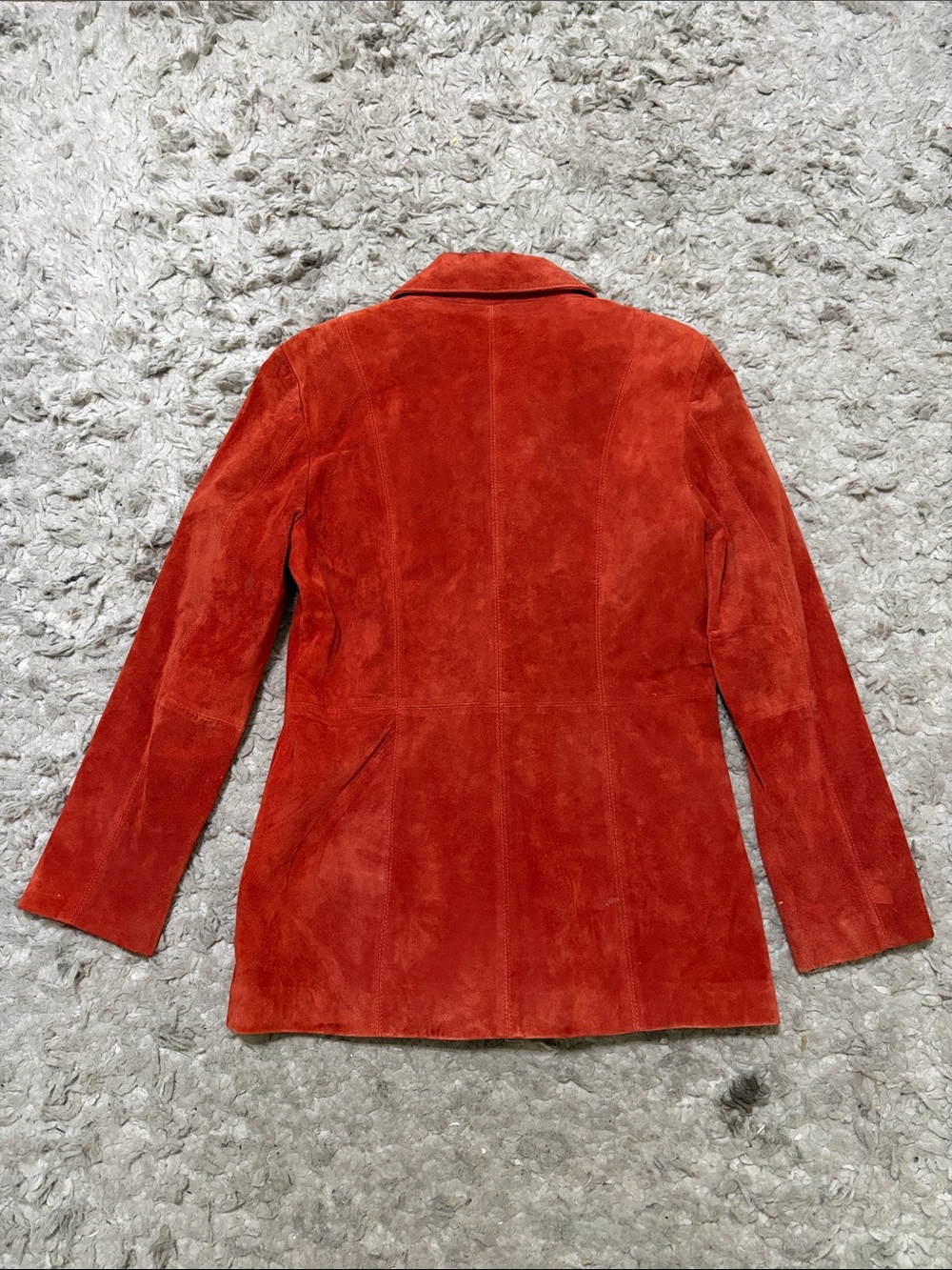 Brandon Thomas Rust Red Suede Button-Front Jacket - Picture 3 of 3